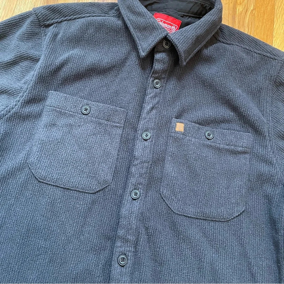 Coleman Shacket Button Down Shirt Mens Size XL Grey Lightweight Jacket Soft Rib - Picture 4 of 9